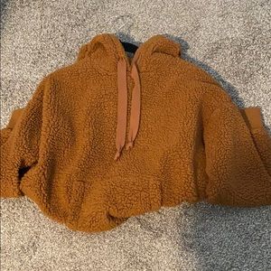 Fuzzy hooded sweater